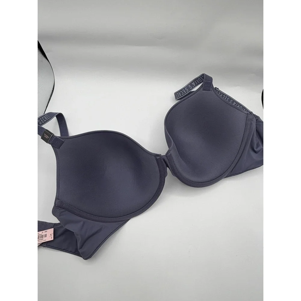Victoria's Secret Bra Womens 34DDD Purple‎ T-Shirt Lightly Lined Demi Straps NEW